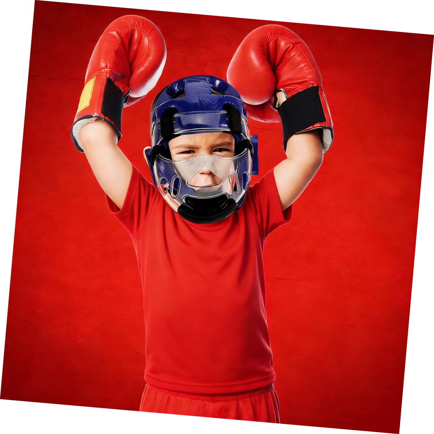 Casco Protettivo per Bambini Taekwondo e Karate Schiuma Traspirante, Costruzione Leggera, Vestibilità Regolabile per Allenamento Arti Marziali