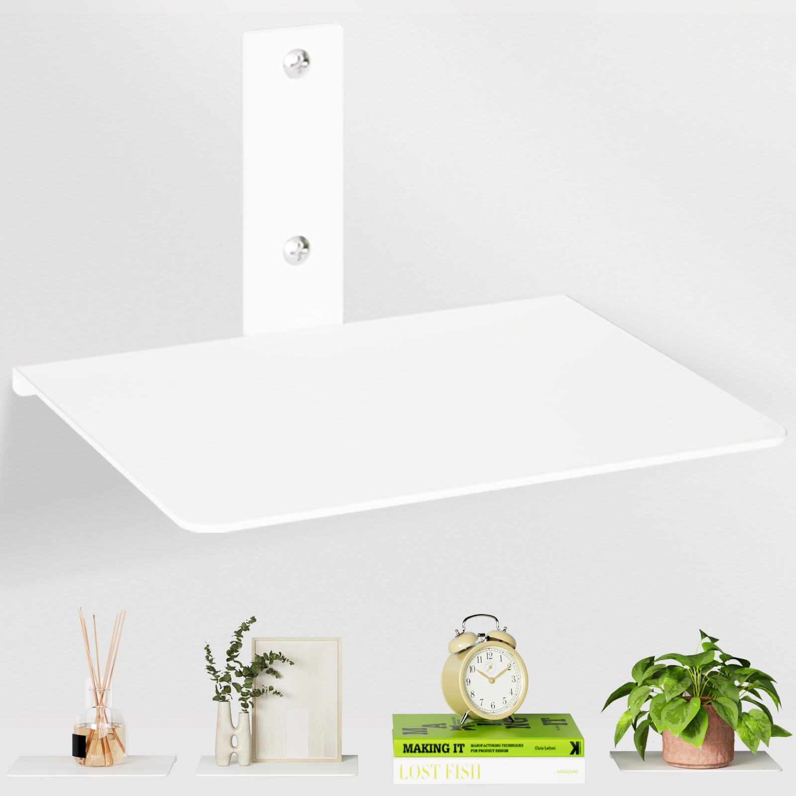 ART-GIFTREE Invisible Bookshelf, Floating Book Shelves for Wall, Heavy Duty Wall Mounted Bookshelf for Storage, Hidden Book Organizer, Vertical Spine