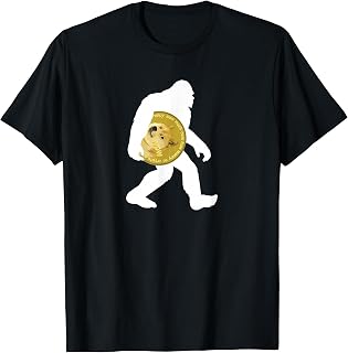 Dogecoin Bigfoot holding Dogecoin T-Shirt