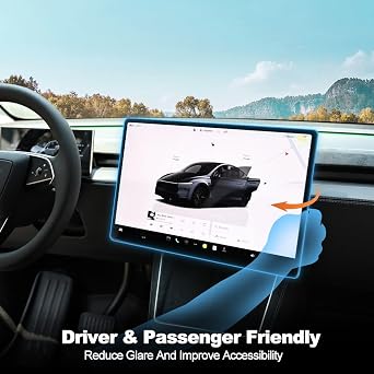 HANSSHOW 2.0 4 Ways Screen Swivel Mount fits for Tesla Model Y Juniper/3 Highland Center Console Touchscreen Rotating Bracket for Model Y Juniper Accessories Gift (Keep Original Height)