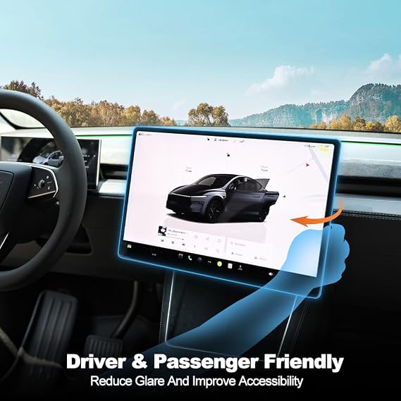 HANSSHOW 2.0 4 Ways Screen Swivel Mount fits for Tesla Model Y Juniper/3 Highland Center Console Touchscreen Rotating Bracket for Model Y Juniper Accessories Gift (Keep Original Height)