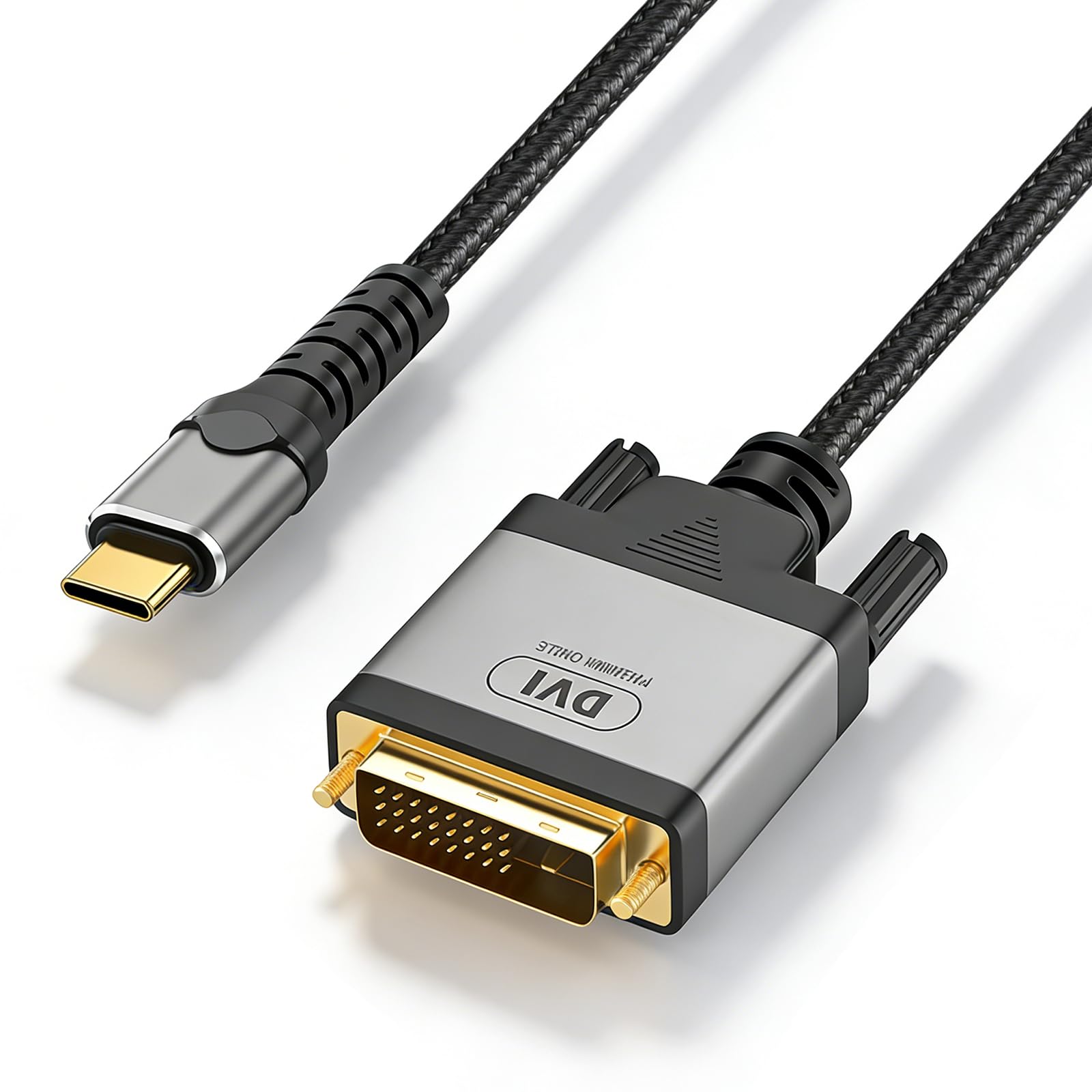 Cavo USB C a DVI 4K @ 30Hz Thunderbolt a DVI USB Type-C (Thunderbolt 3) a DVI, cavo USB-C a DVI-D, compatibile con MacBook Pro, Samsung Galaxy, Surface Book, Dell, Pixelbook e altri 2 m
