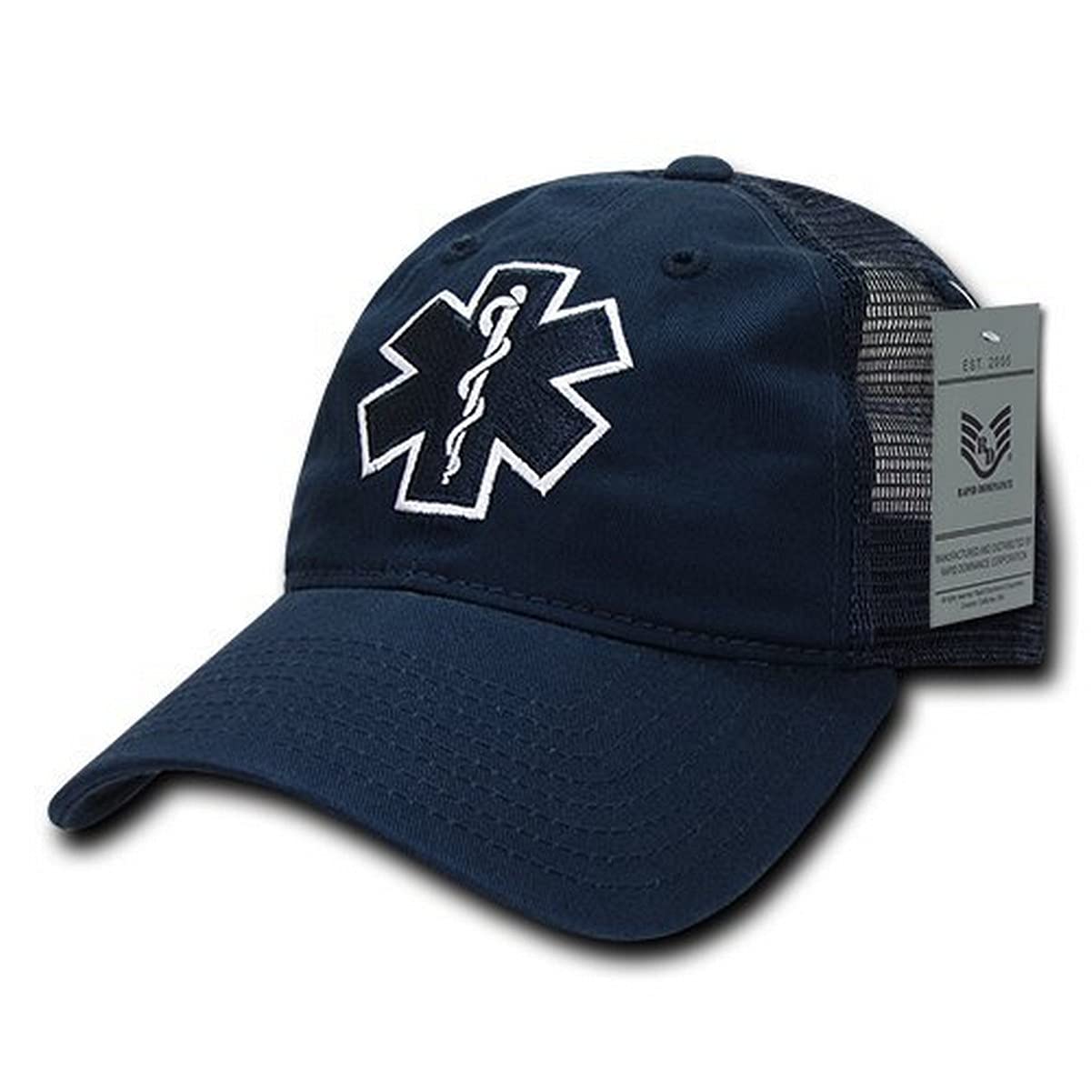RAPID DOMINANCE EMT Cross Relaxed Trucker Caps, Navy