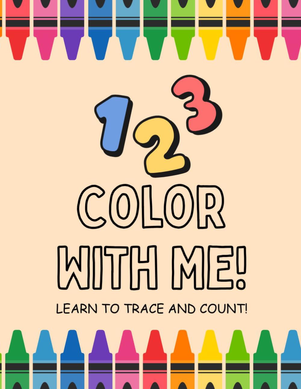 1-2-3 Color with Me! Tracing & Coloring Book| Toddler coloring book | Learn to trace and count | Counting different foods