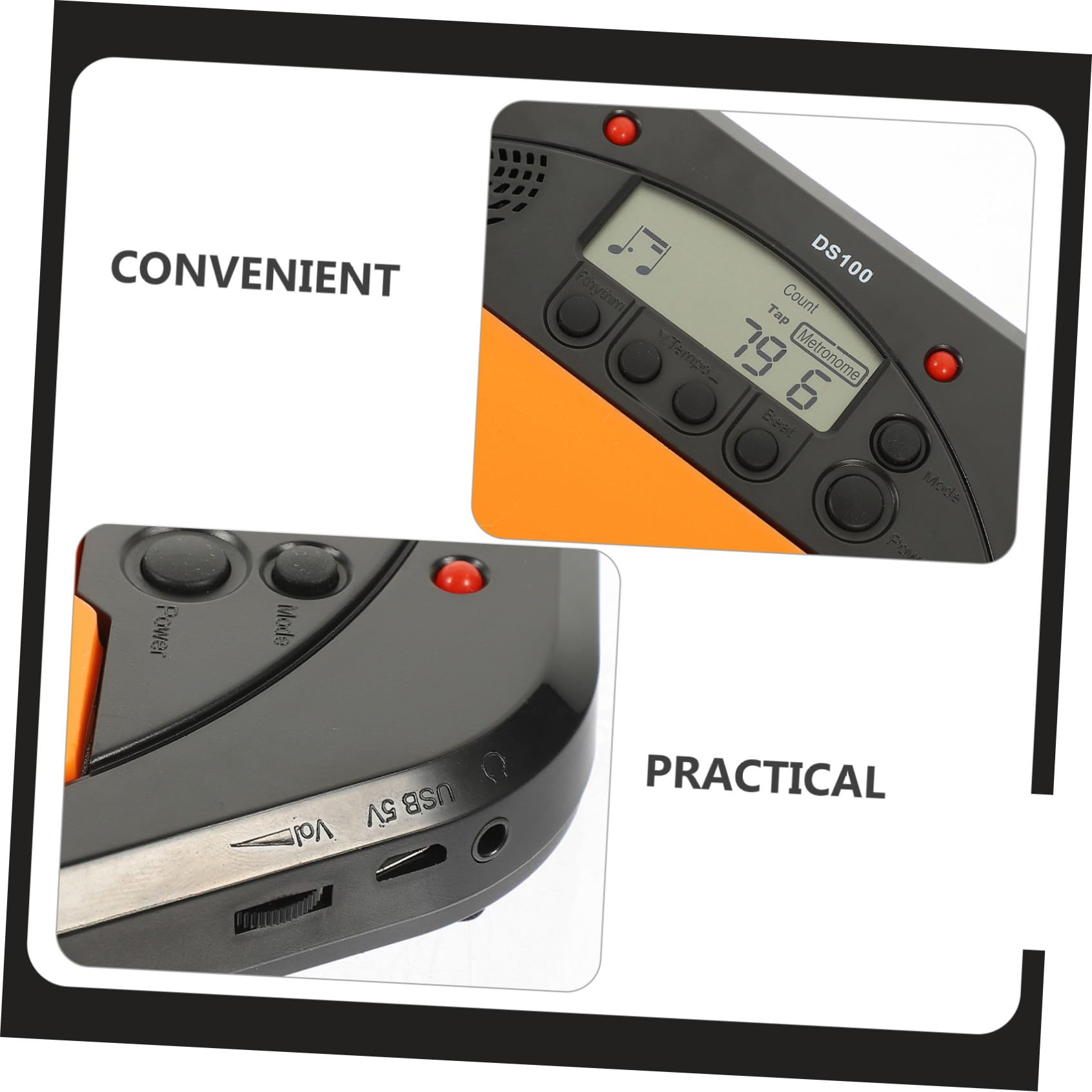 Pad de Batería Electrónico Portátil Rango Dinámico Completo y Material de Asb y Silicona, Metrónomo Digital Pantalla Lcd para Práctica y Entrenamiento