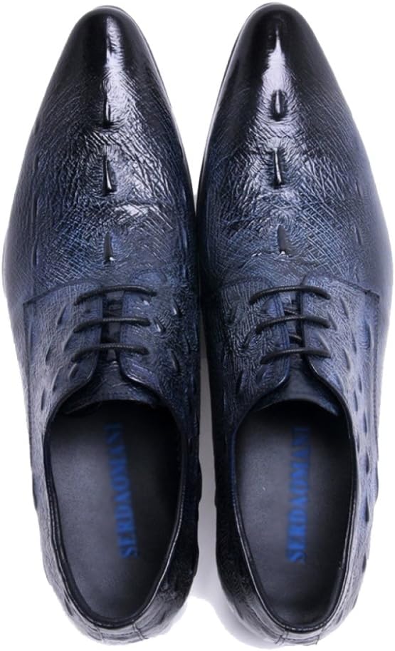 Men Male Brogues Derbys Lace Ups Pointed-toe Leather Shoes Classic Crocodile Grain Formal Business Shoe For Gent Work Wedding Party