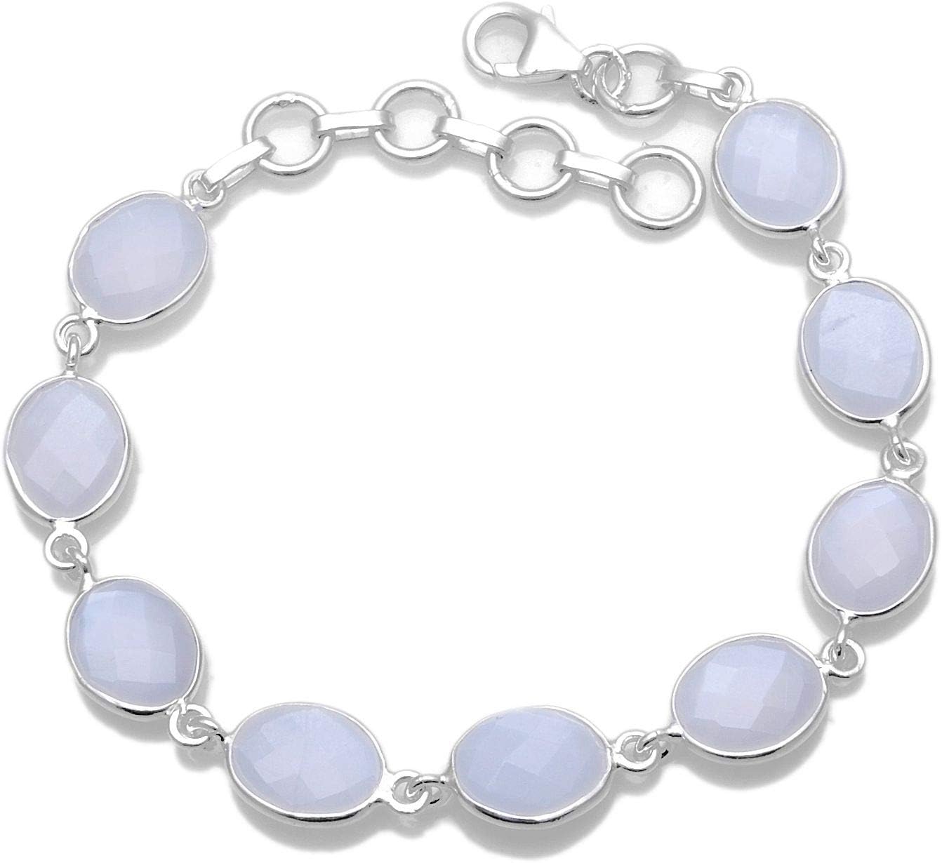 Silver Palace Sterling Silver Natural Gemstone Bracelet for Women
