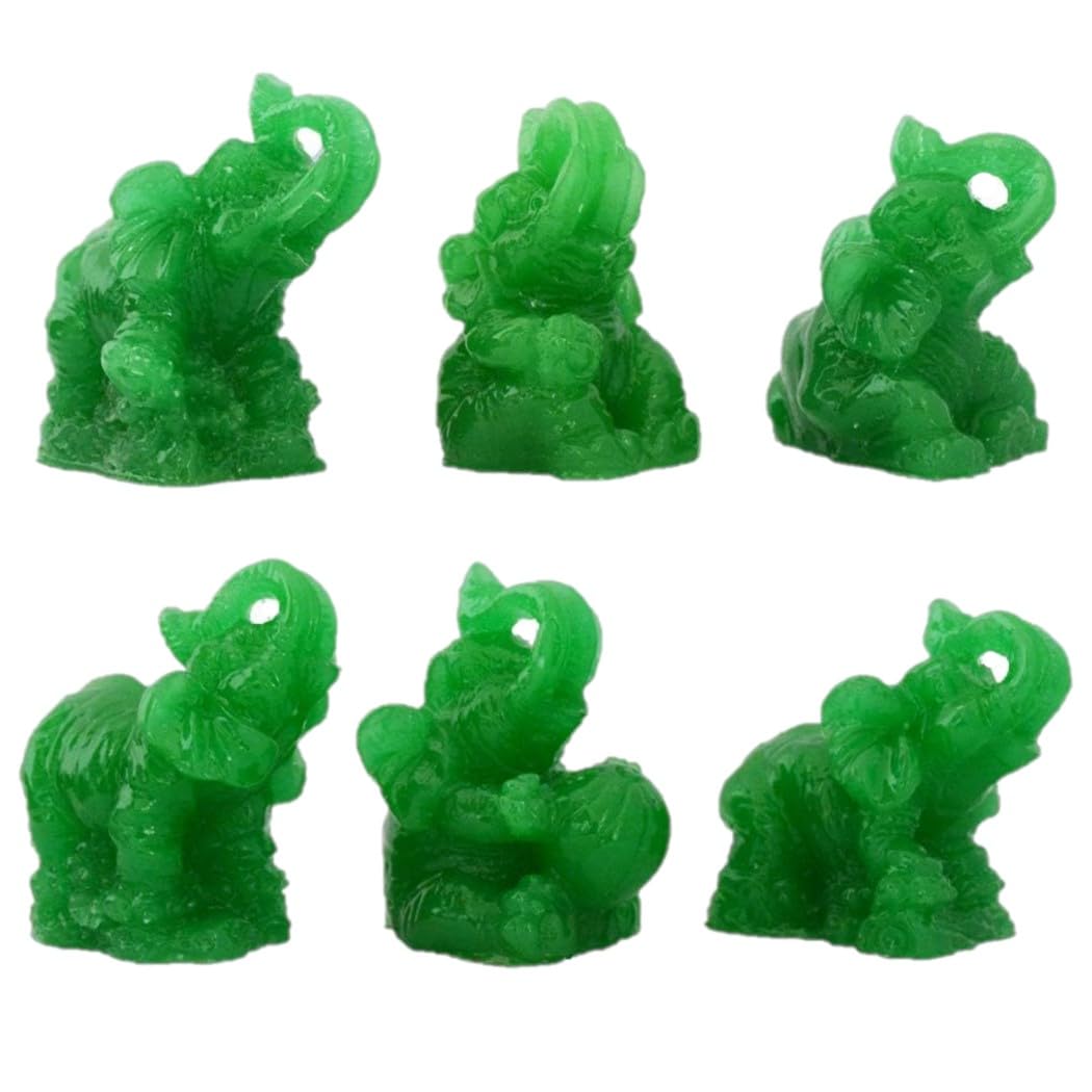 2 Inch Jade Elephant Figurine - Hand Carved Good Luck Charm For Home & Office