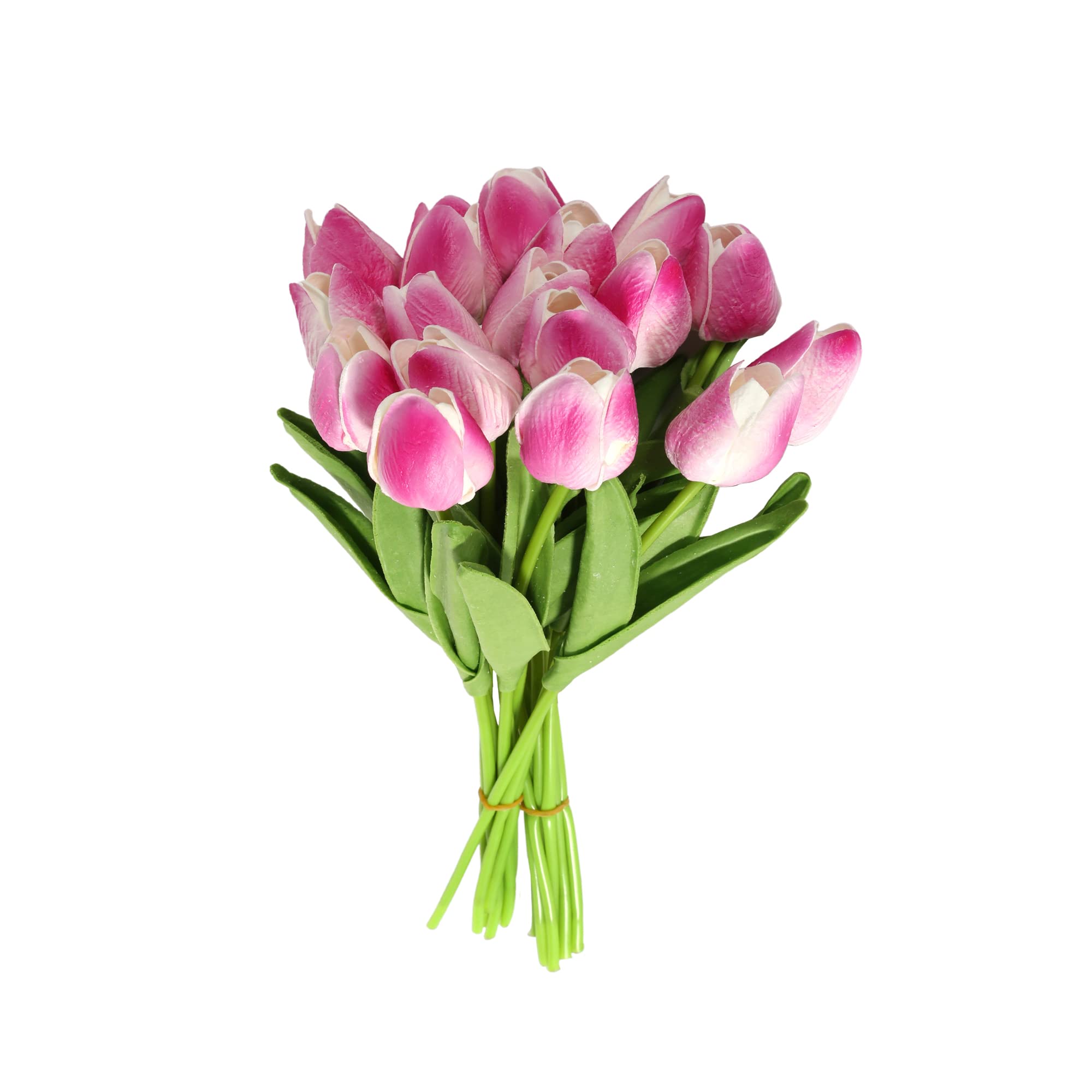 THE DÉCOR PLANTS Artificial Real Touch Tulip Flowers - Pink, 32 cm