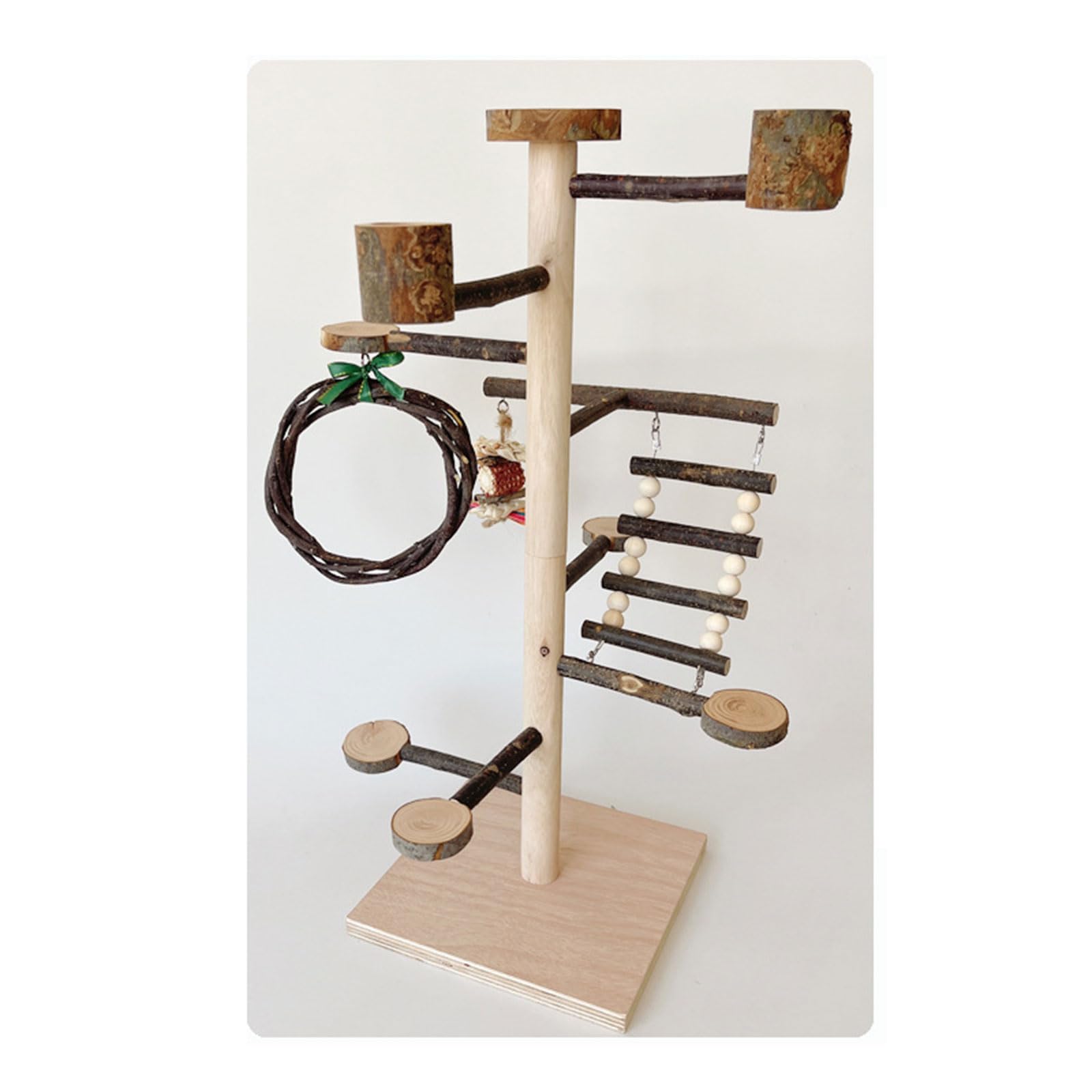 Soporte de pie para pájaros y escalera para gimnasio, jaulas de juguete, jaulas de pájaros, columpio para masticar, jaulas de pájaros, plataforma de entretenimiento para pájaros