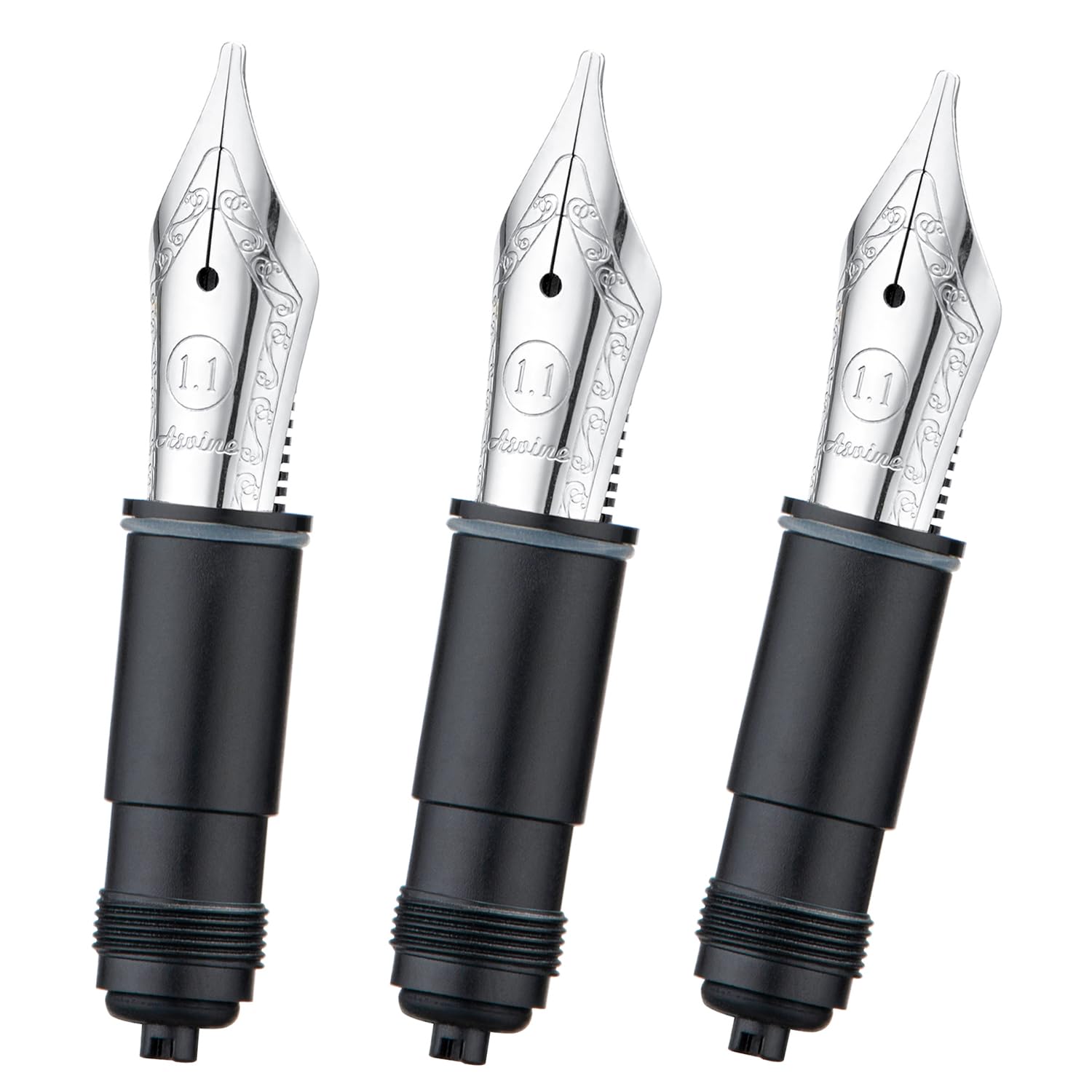 Asvine Set of 3 Number 6 Fountain Pen Replacement 1.1 Stub Nibs - Compatible with P36, P50, P80, and V200 Series