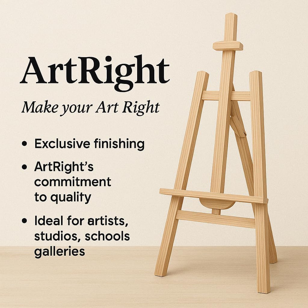 ArtRight Artists 5 Feet Adjustable Wooden Easel Painting Stand with Angle & Height Modification for Painting & Display - 5 Ft (56") Large Studio Easel Stand, Holds Canvas up to 43 Inches, Beechwood - Image 6 thumbnail