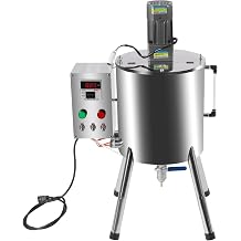 Heating Mixing Filling Machine, 15L Capacity Lipstick Candle Heat Filler, Liquid Paste Lipstick Filler, Stainless Steel Stirring Tank for Dissolving & Filling Creams & Liquids 15L/4gal
