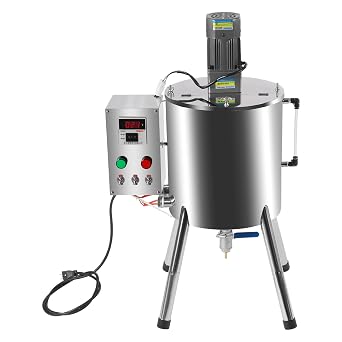 Heating Mixing Filling Machine, 15L Capacity Lipstick Candle Heat Filler, Liquid Paste Lipstick Filler, Stainless Steel Stirring Tank for Dissolving & Filling Creams & Liquids 15L/4gal