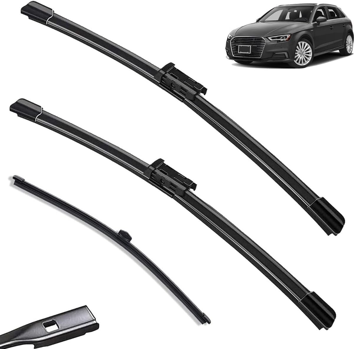 MadongJ Windshield Windscreen Wiper Blades for Audi A3 S3 8V Sportback 2020-2019, Replacement Blades All-Weather Performance Streak-Free Windshield Wipers