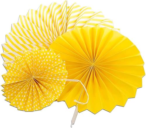 Miniatura 2 de 16 piezas de decoración de fiesta de graduación azul y amarillo de Minions para colgar en cumpleaños, abanicos de papel, rosetas, panales, faroles,