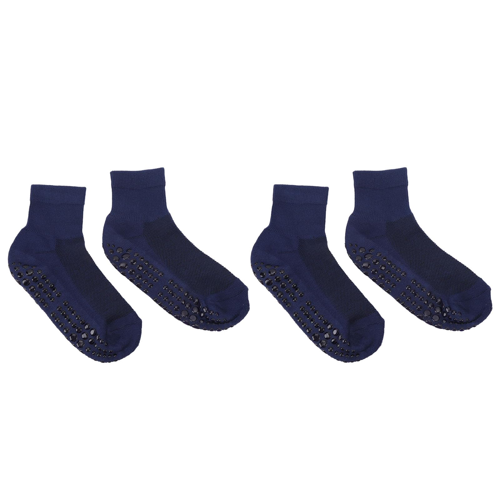 Wide Stretched Socks 2 Pairs Wide Socks with Grips Non Slip Breathable Stretched Loose Fit Socks for Obese Dark Blue (Small)