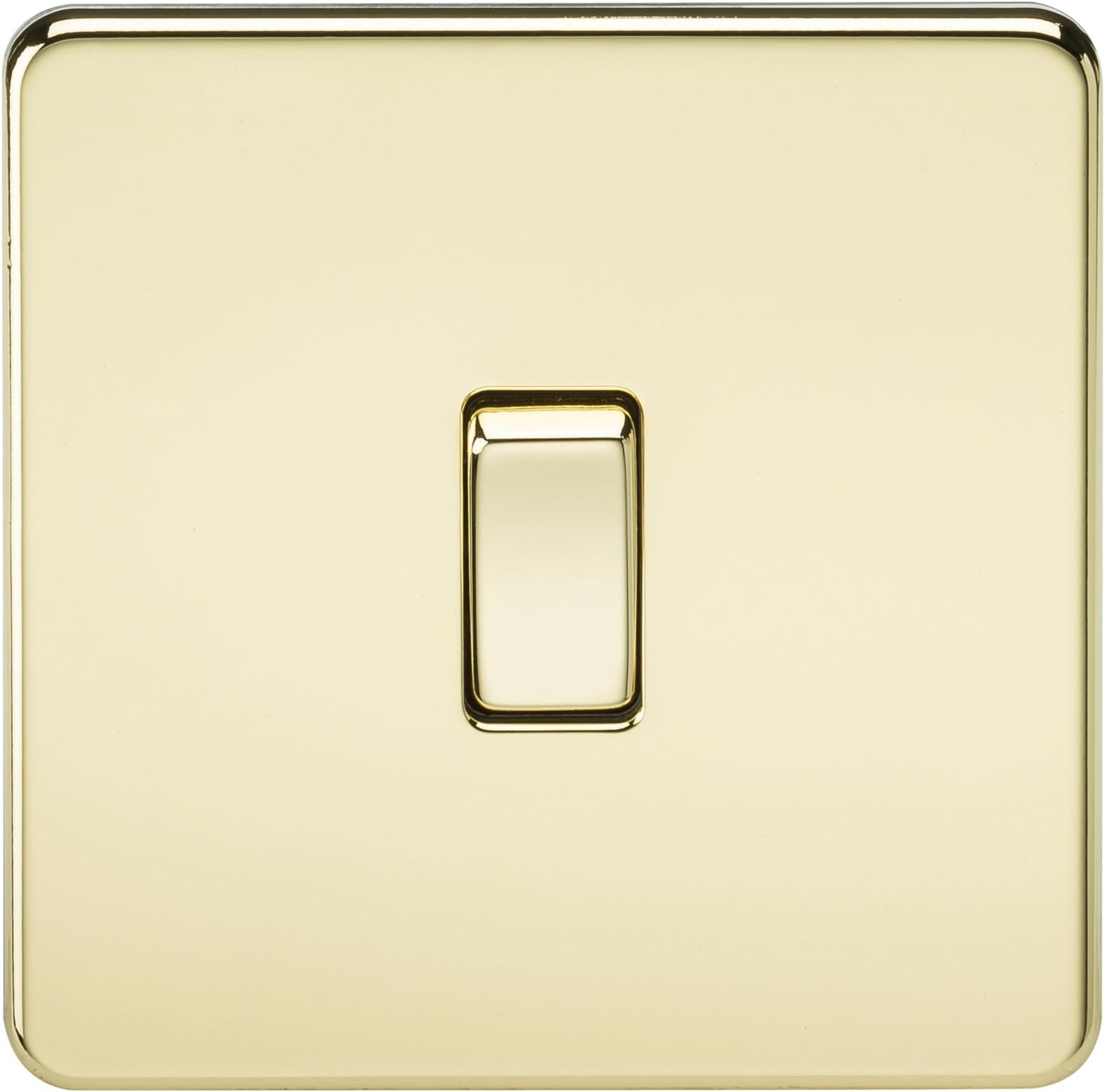 Knightsbridge SF2000PB Screwless 10 A 1 Gang 2 Way Switch, 230 W, 230 V, Polished Brass