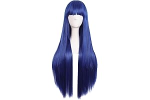 MapofBeauty 32" 80cm Long Straight Naruto Hinata Anime Cosplay Wig