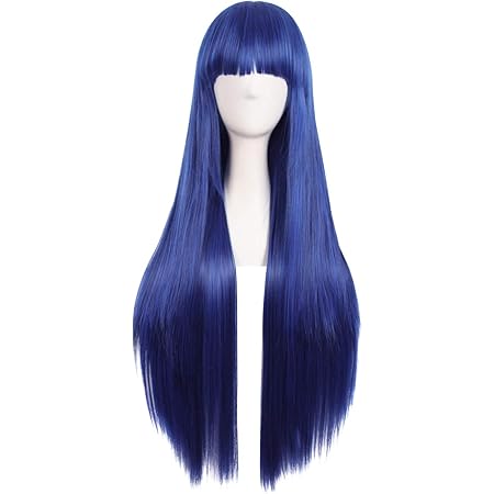 Peluca de color azul negro Clearance