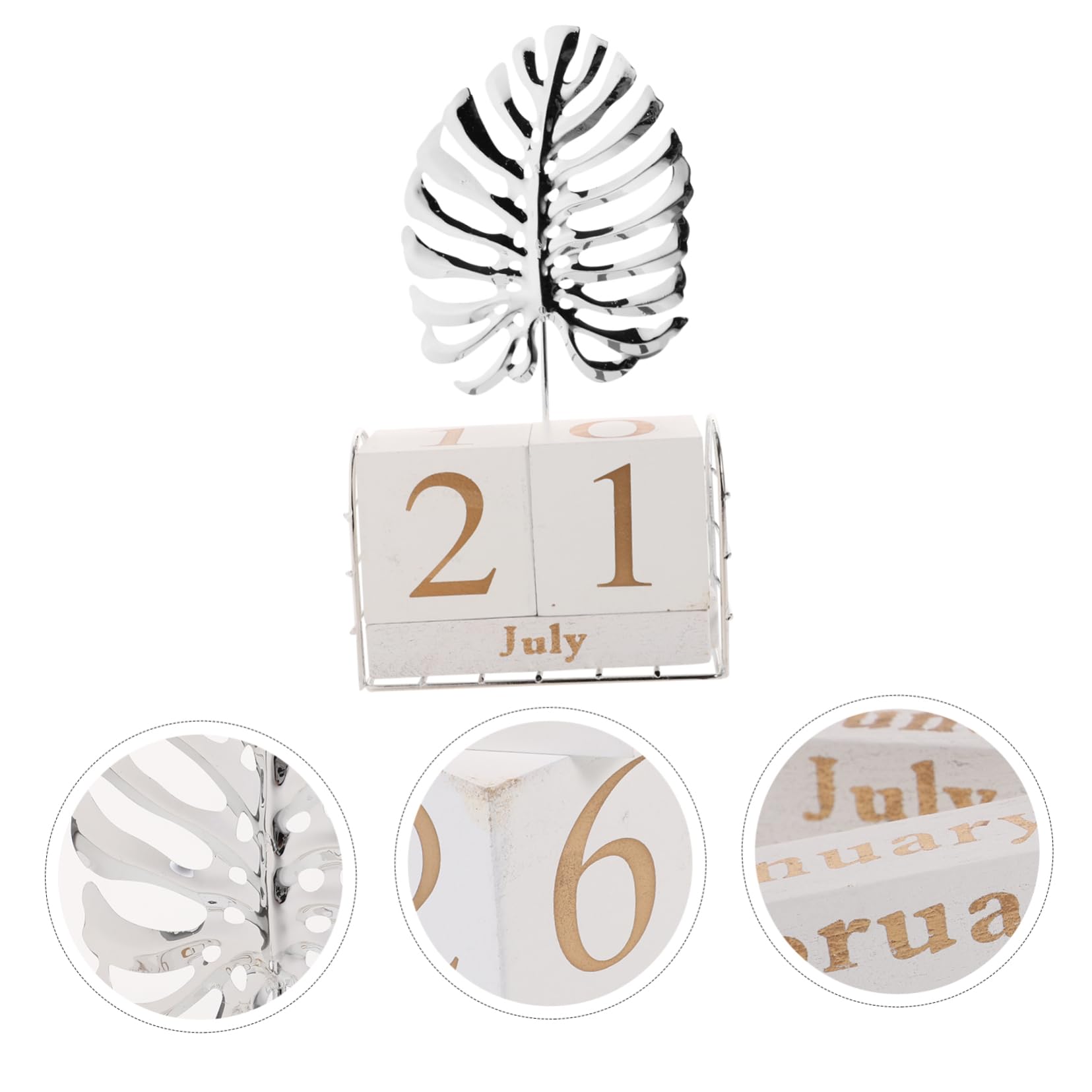 VILLCASE 4stücke Holzkalender Massivem Kreativer Tischkalender Für Schreibtisch Und Büro Manuell Verstellbarer Blockkalender Für Design Für Wohnräume Und