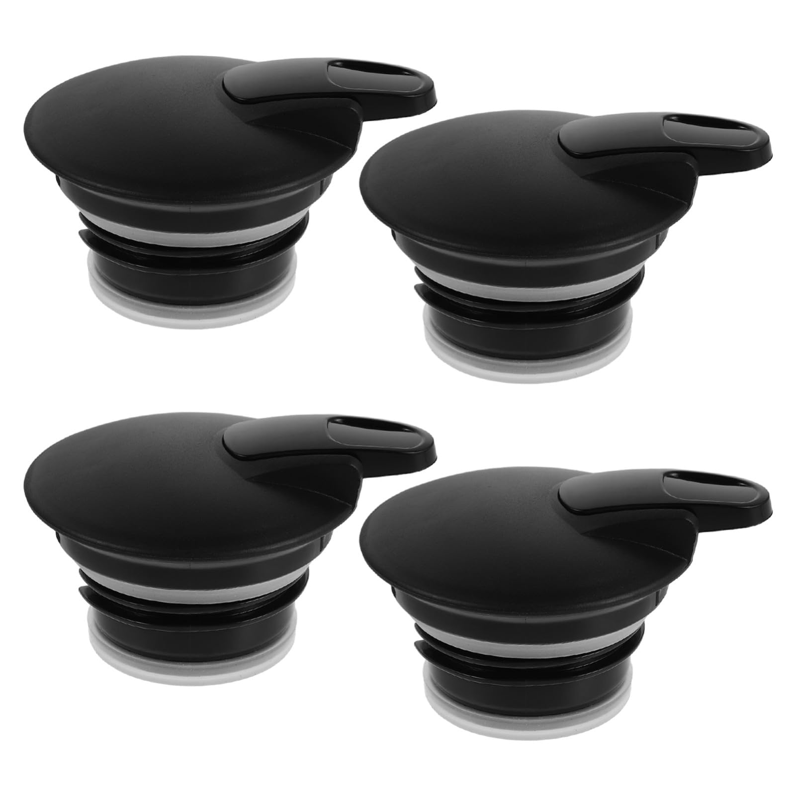 Tapas de repuesto para jarra de café PRETYZOOM negras de PP antiderrame, pack de 4 unidades