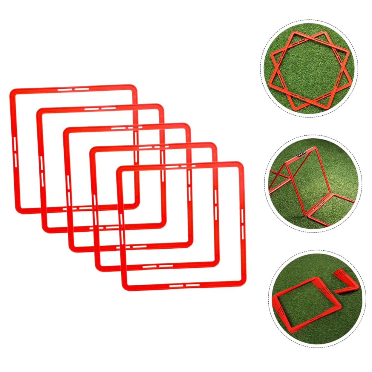 GOOHOCHY 6pcs Professional Football Training Rings Portable Agility Training Circles for Boys and Girls Adults Supplies