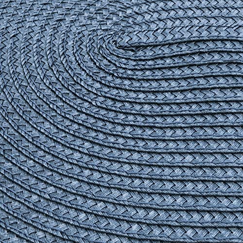 Cait Chapman Home Collection Oval Braided Woven Polypropylene Plastic Placemats (Copenhagen Blue), Set Of 4 #TOP2