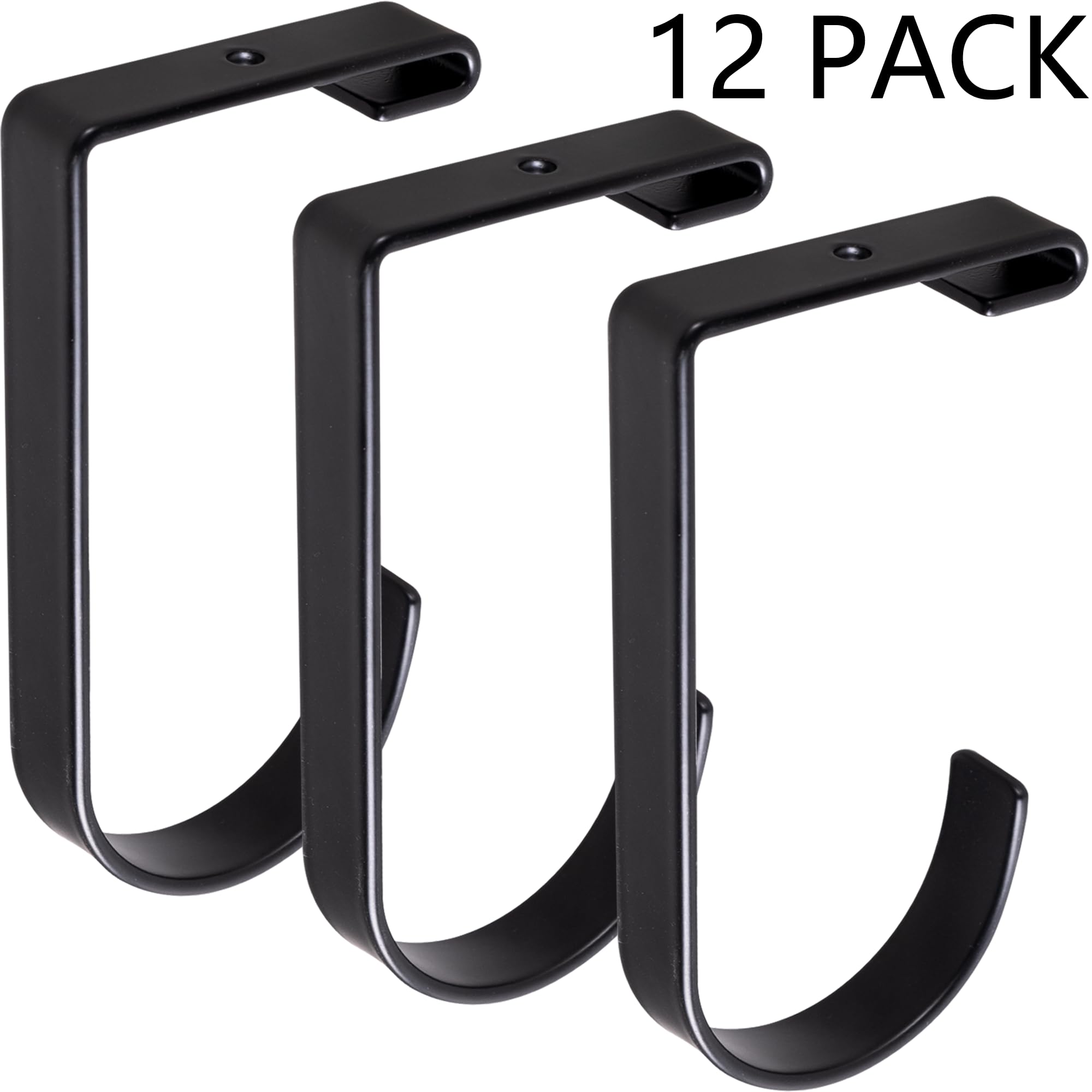 Saderoy 12-Pack Heavy Duty Add-On Storage Flat Hook Accessory for Garage Ceiling Storage Rack and Wall Shelving,Alloy Steel - Image 3