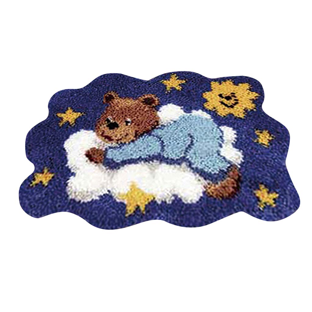 KBOLAE Latch Hook Kits with Basic Tool and Instruction for Rug Making Sleeping Bear