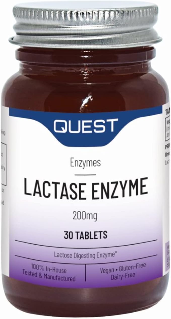 Quest Lactase Enzyme 200mg for Lactose Intolerance Relief. 2000 ALU