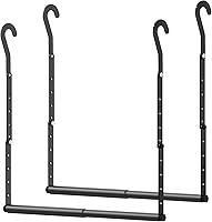 Mavivegue 2-Pack Adjustable Heavy Duty Closet Rods - Double Hanging Space-Saving Extender for Clothes, Black (17-30 Inch)