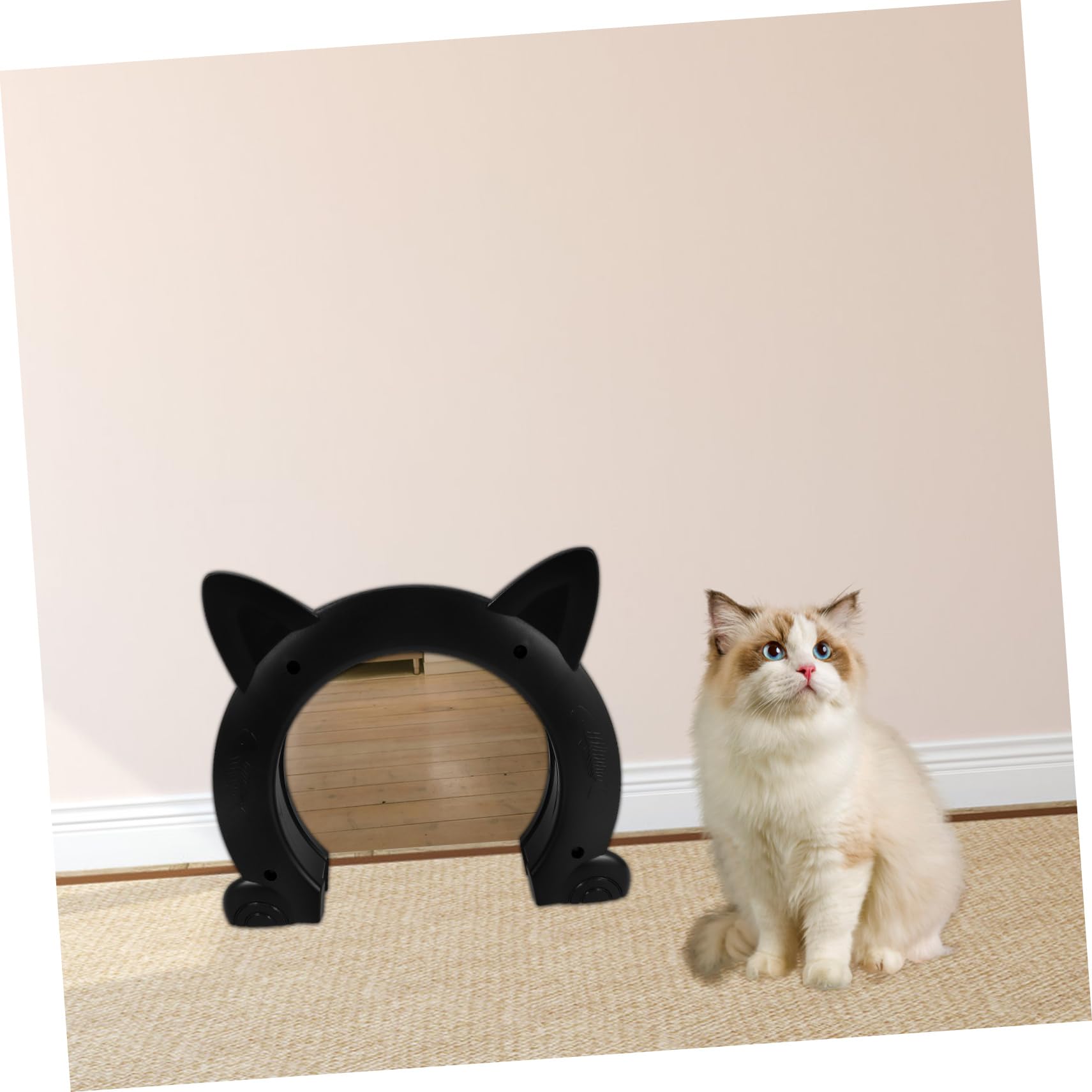 Katzenklappe für Innentüren aus Kunststoff mit Katzenform Bequemer Zugang und Vielseitig Einsetzbar für Haustierhäuser und Stilvolle Wohnraumdekoration