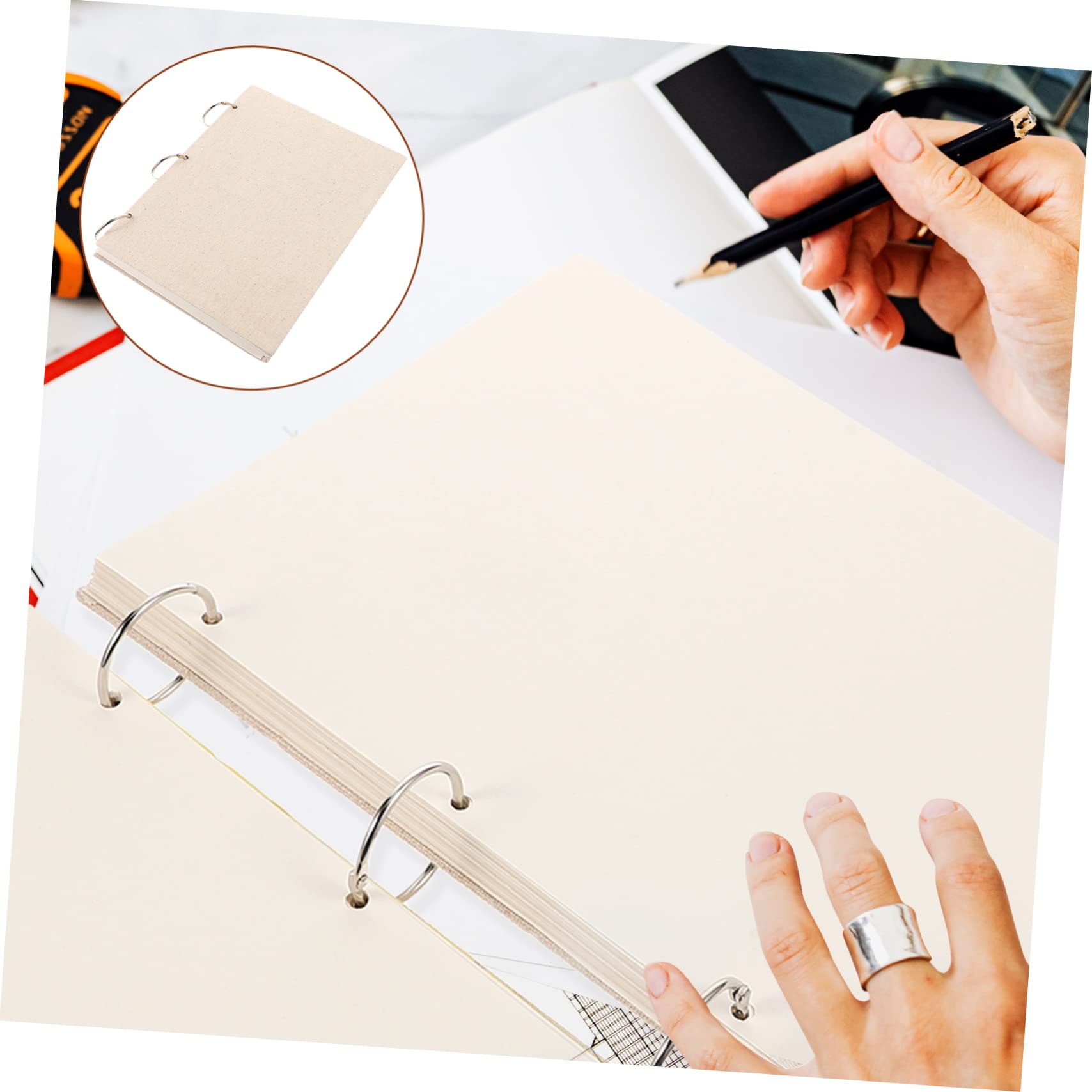 jojofuny 2 Pezzi Sketch Book con Staccabili Carta Spessa Copertina Lino Blocco per Disegno e Schizzi Artistici Adatto Penne Matite e Pastelli per Artisti e Principianti