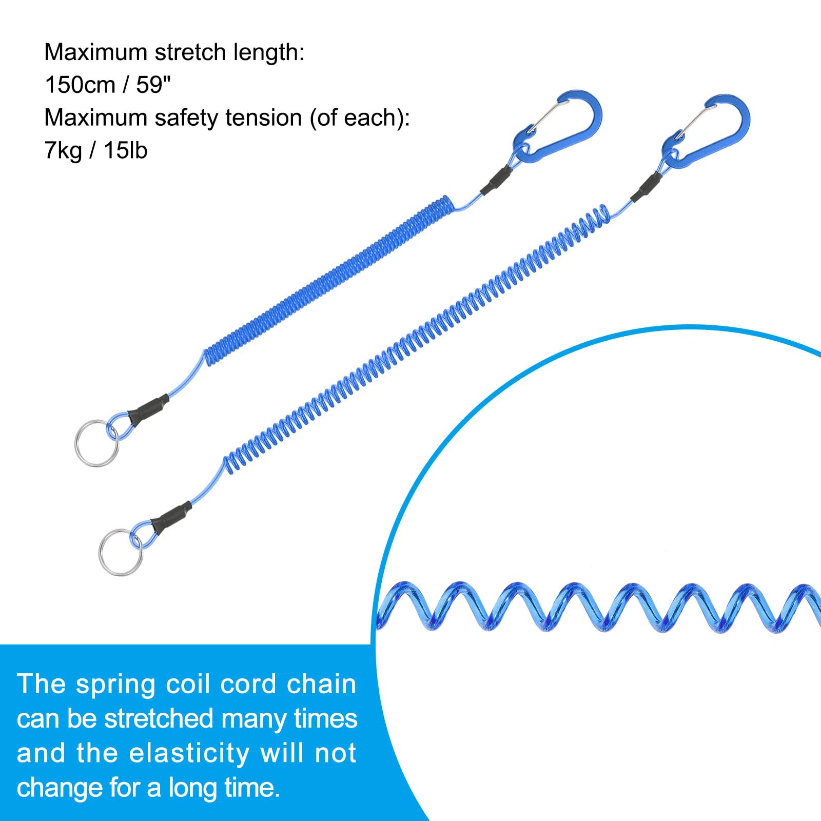 PATIKIL 3pcs Retractable Spring Coil Straps - Image 3