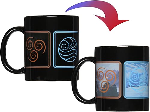 Miniatura 3 de Avatar The Last Airbender Nation Emblems Heat Reactive Color Changing Tea Coffee Mug Cup Cup Cup