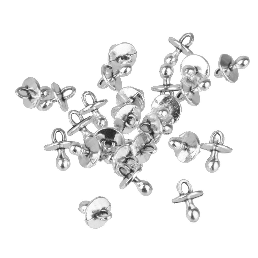 Gazechimp 25pcs Pendentif Sucette Bébé en Alliage Argent Breloques pour Bijoux Artisanat Bricolage DIY