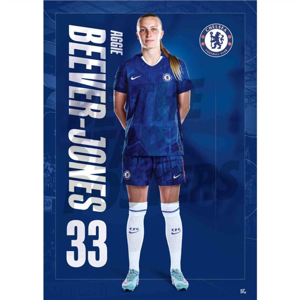 Chelsea Women FC Aggie Beever-Jones 25/26 Headshot Poster Framed A4