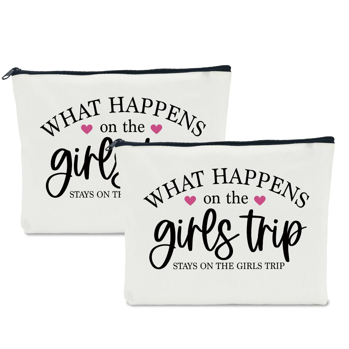 2 Pcs Girls Weekend Gifts for Women Girls Trip Gifts Favors Makeup Bag Cosmetic Bag Bestie Gifts Weekend Bag Coin Purse for Female Lady Girl Daughter