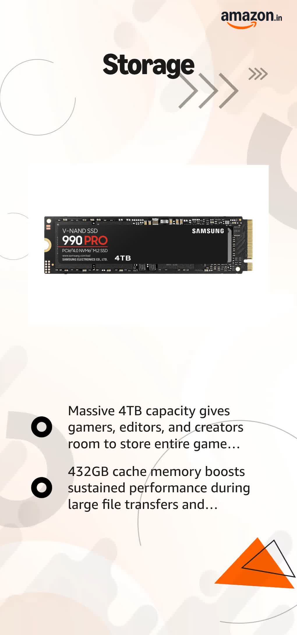 Samsung 990 PRO SSD 4TB PCIe 4.0 M.2 2280 Internal Solid State Drive