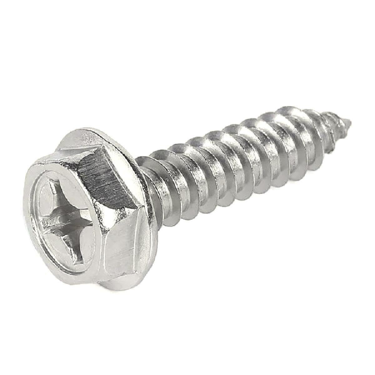bulloni a flangia con dentatura esagonale, viti di M3 M4 M5 M6 Phillips Flangia Esterna Esagonale Autofilettante con Rondella Viti a Esagonale a Croce in Acciaio Inossidabile 304 20 Pz(M6x25mm)