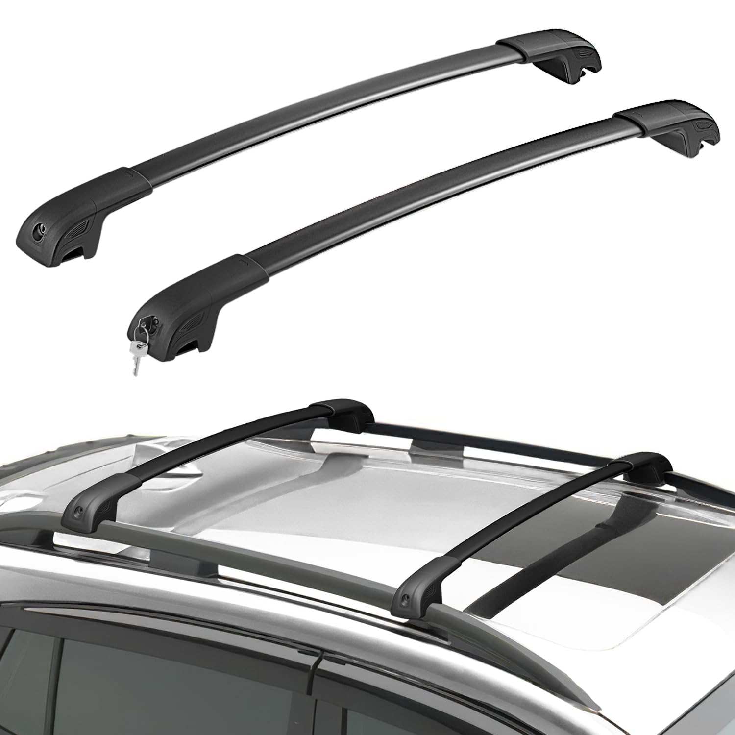 Car Roof Rack Cross Bars for 2024 Crosstrek with Lock, Aluminum Cross Bar for Rooftop Cargo Carrier Luggage Kayak Canoe Bike Snowboard