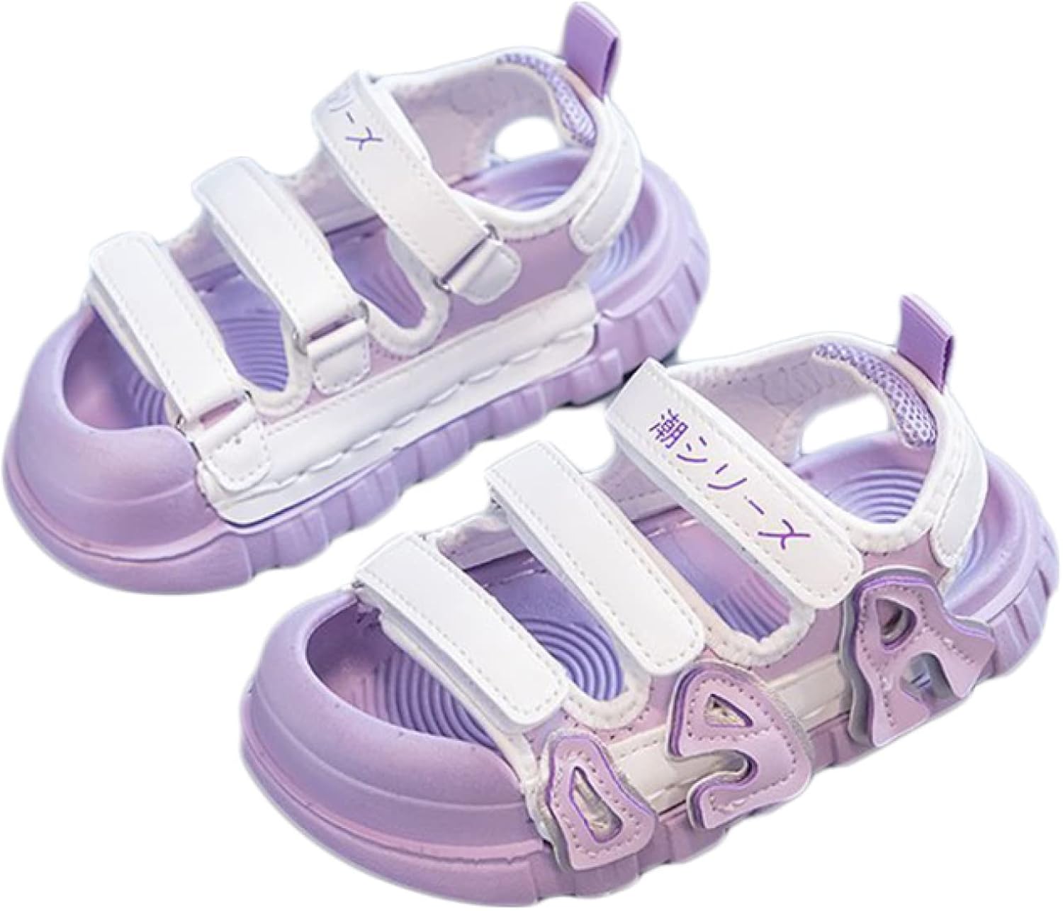 Adsns サンダル スポーツサンダル 女の子 子供 女子 小学生 キッズ靴 ジュニア バイカラー ぺたんこ マジックテープ つま先保護 キッズ アルファベット 子供用 歩きやすい アウトドア カジュアルシューズ ビーチサンダル セール品
