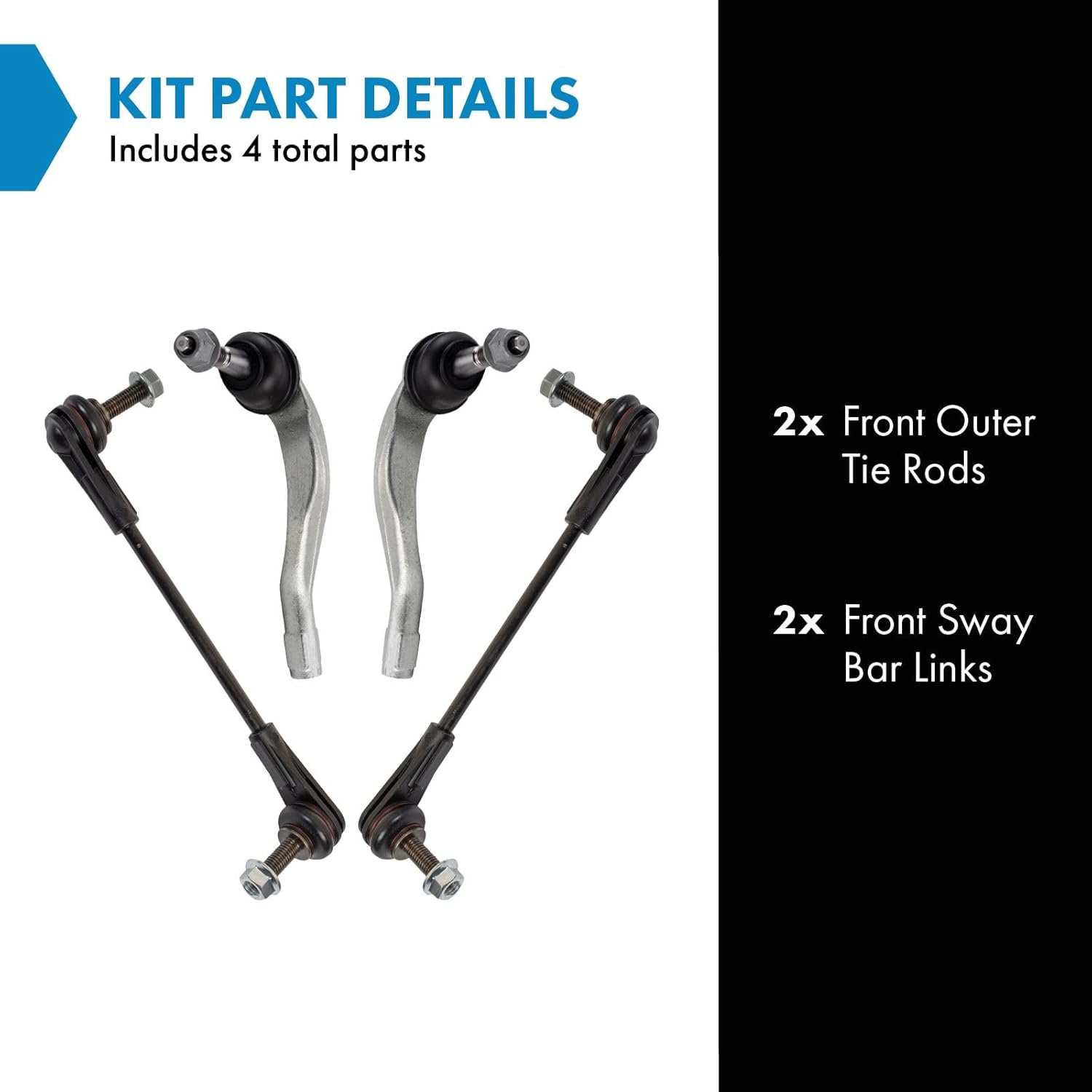 TRQ Front Steering & Suspension Kit Sway Bar Stabilizer Link Tie Rod Compatible with 2017-2019 Buick LaCrosse 2018-2020 Regal Sportback Regal TourX 2016-2024 Chevrolet Malibu