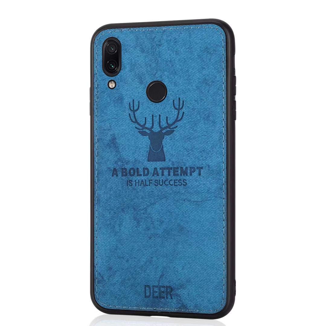 FancyArt Mobile Back Cover for Redmi Note 7 Pro Case Soft Silicone Hard Fabric Deer Slim Protective Back Cover Case for Redmi Note 7 Pro - Blue