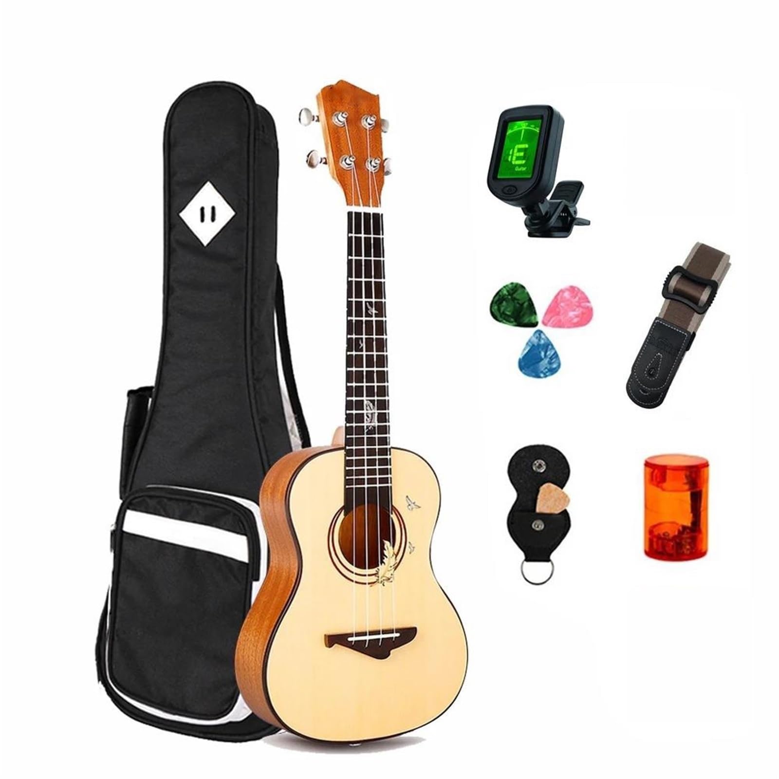 Konzert Sopran Tenor 23" Sapele Ukulele Aquila Saiten Optionales Paket Stimmgerät(Color:3)