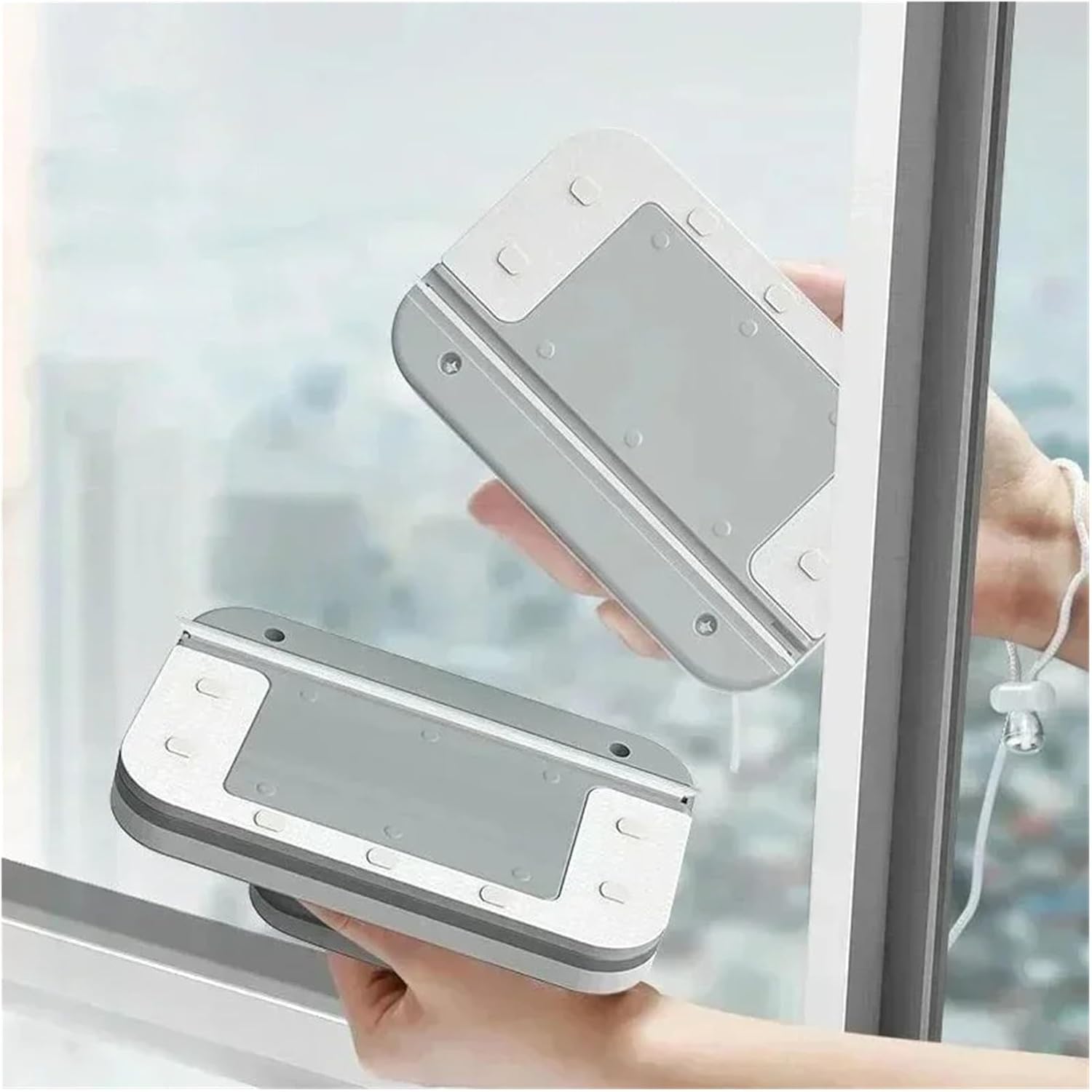 Magnetic Glass Brush Double Side Cleaning for Window Windows Tool Thickness 3-35mm(WHITE2)