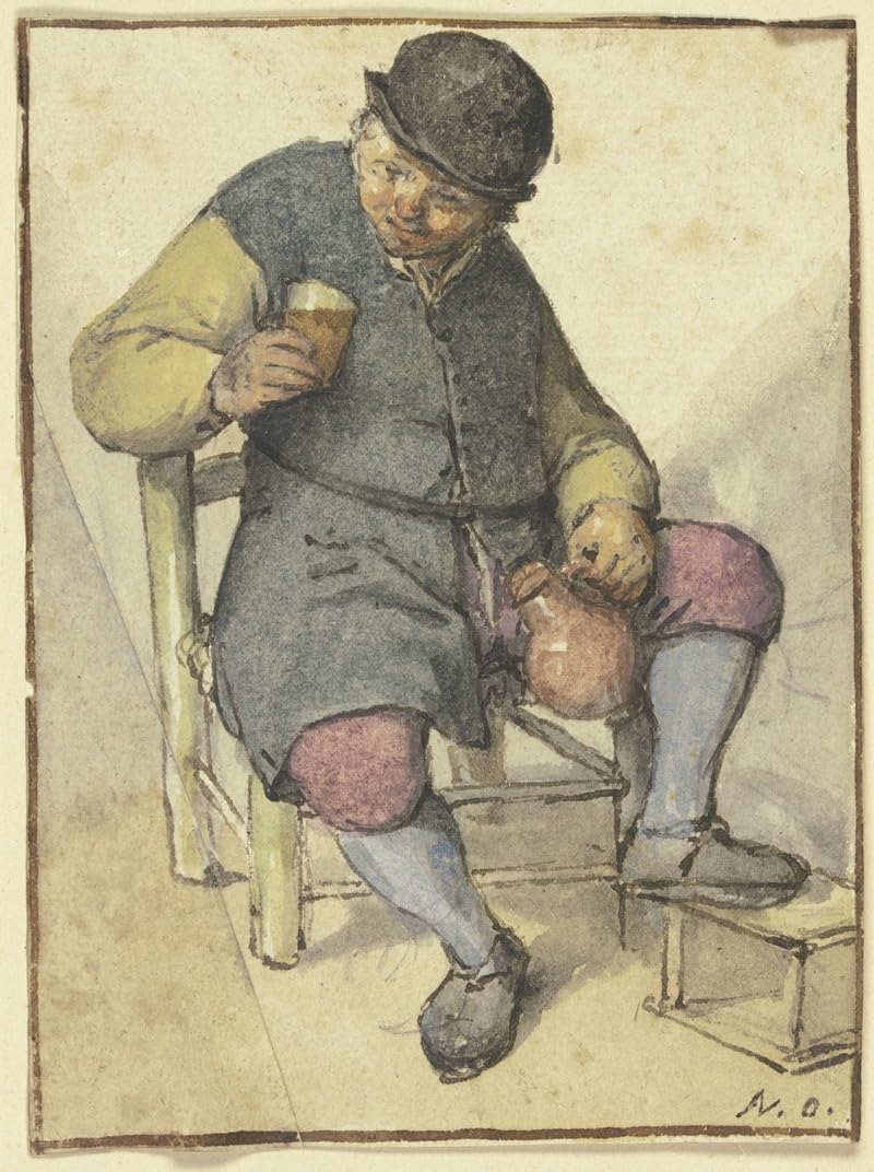 Sitzender Bauer von vorn mit Krug und Glas Poster Print by Adriaen van Ostade (18 x 24)