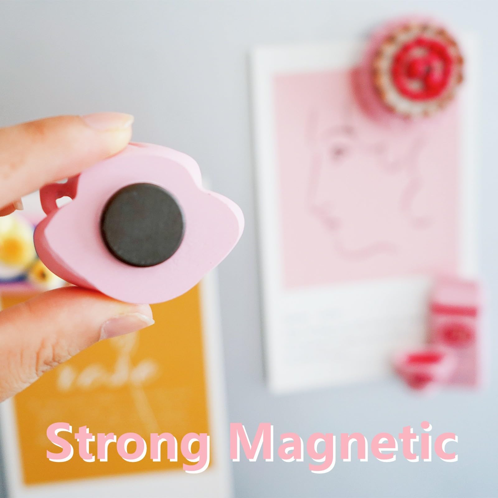 16 Magneti Decorativi Floreali Per Frigo – Rosa E Bianco, 3D, Per Foto E Note Su Lavagne E Armadietti