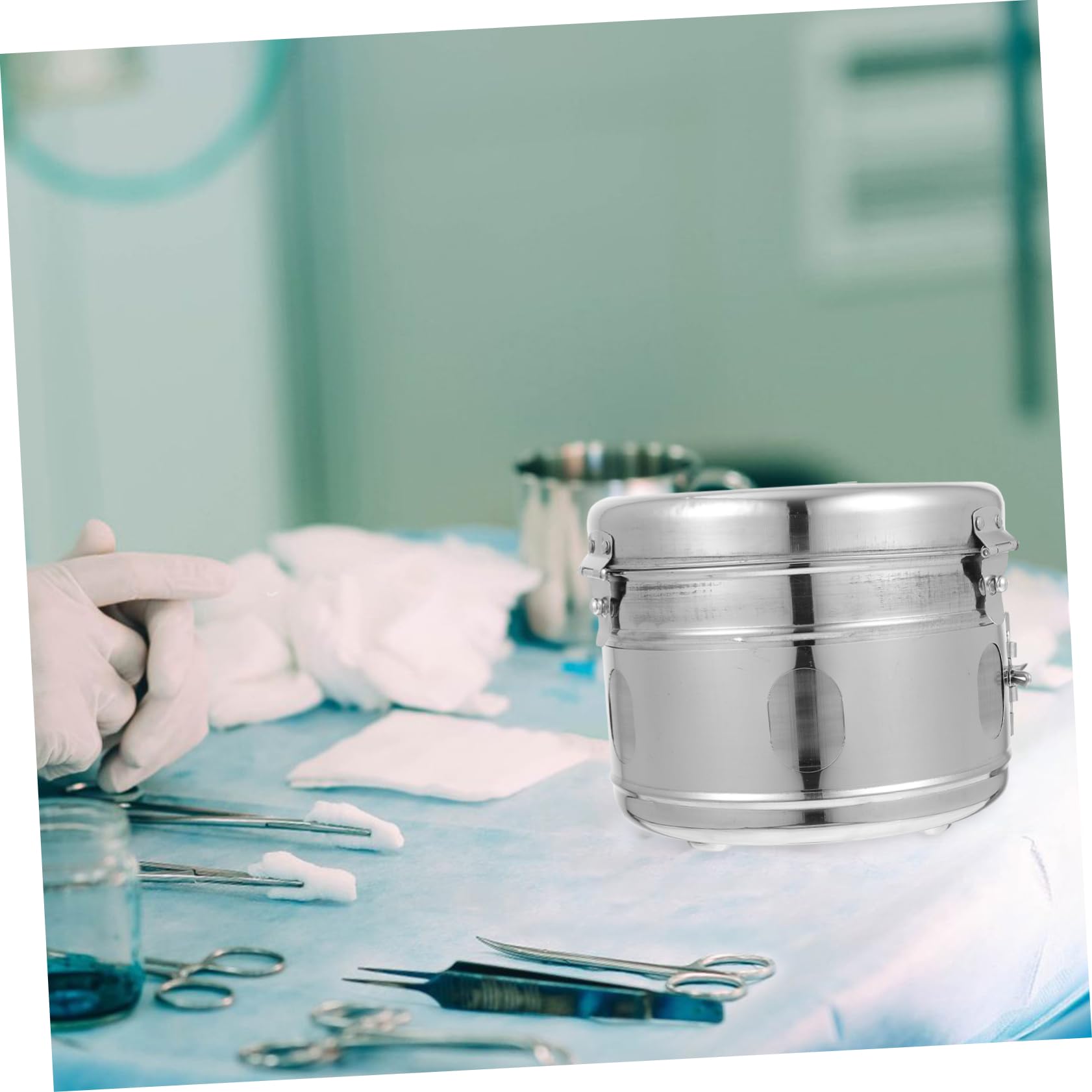 ULTECHNOVO Barattolo Contenitore Multipurpose per Saloni di Bellezza in Acciaio Inossidabile per Clinica Tenuta per Batuffoli di Cotone e Piccoli Oggetti